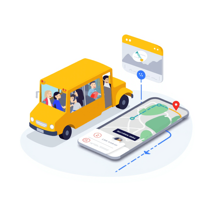 Van Tracking Illustration